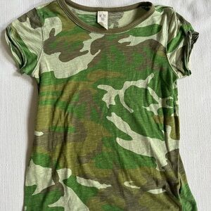 We The Free Green Camo Short Sleeve Tee Free People
